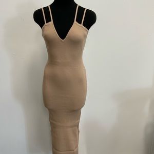 Strappy ribbed bodycon dress